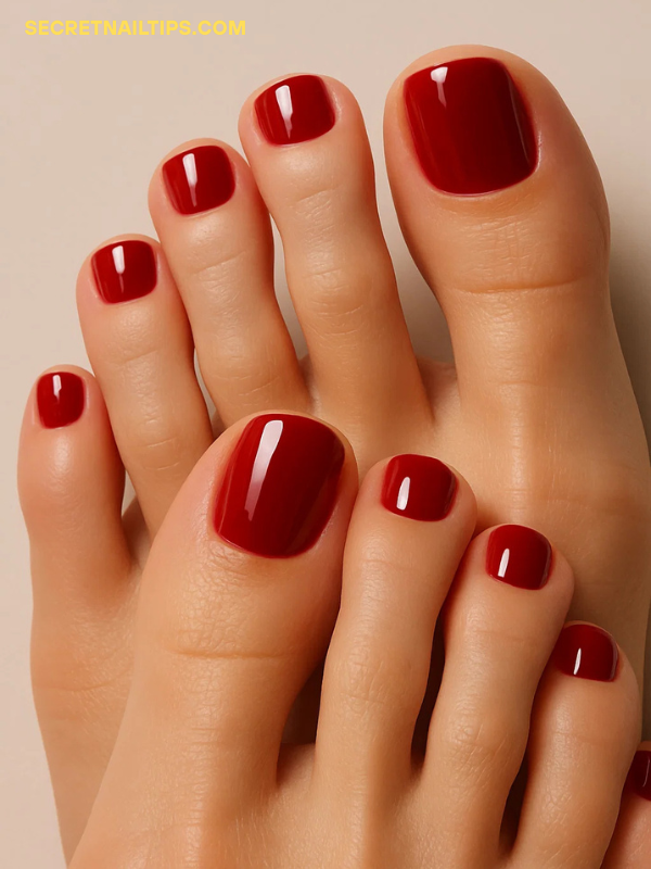 Crimson Red pedicure