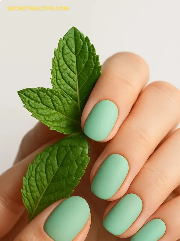 Mint Green nails