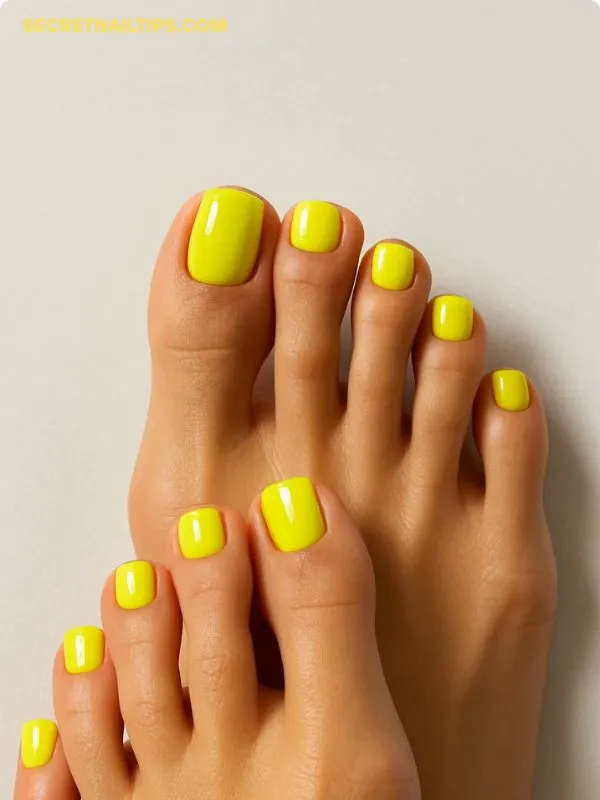 Neon Yellow pedicure